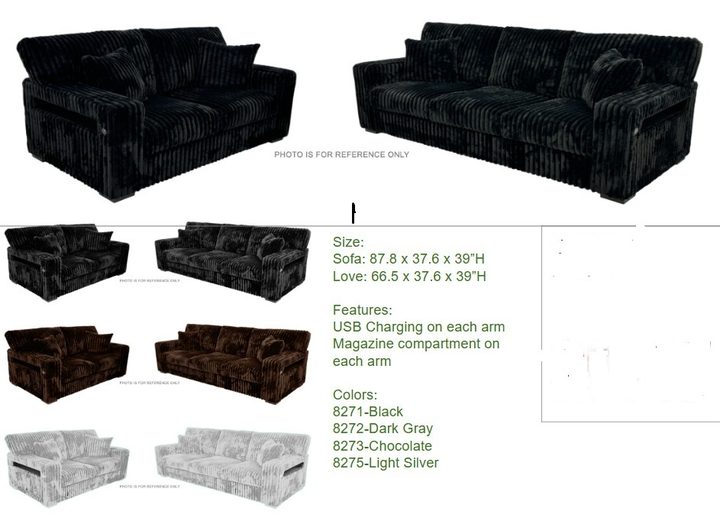 Corduroy sofa and love seat, color options