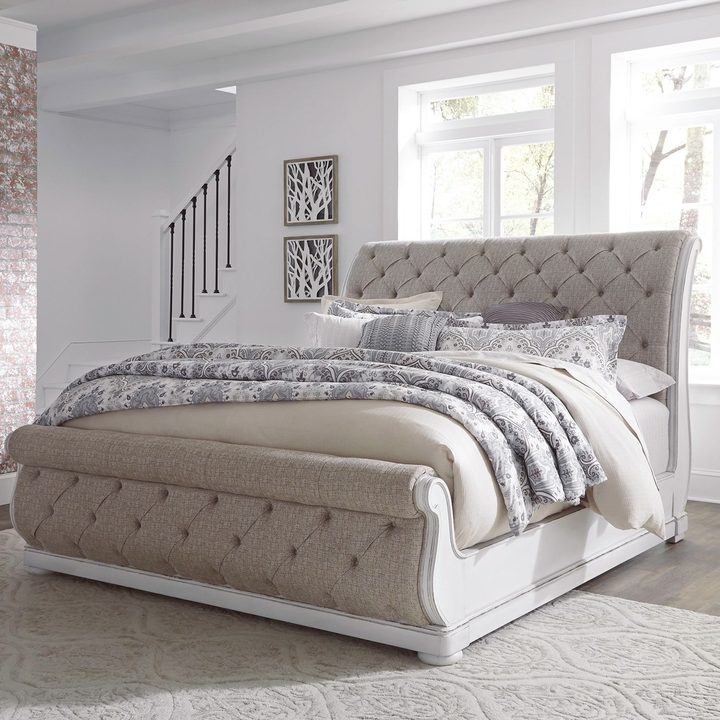 Matching queen upholstered bed