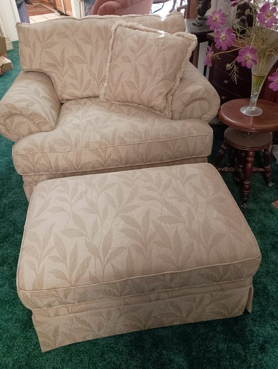 Oversized chair with matching ottoman
