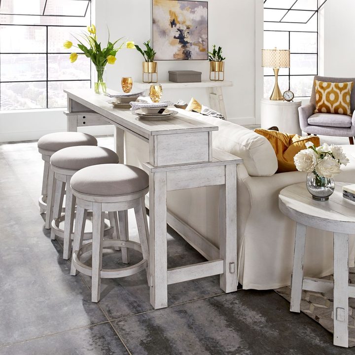 Bar / counter with swivel stools