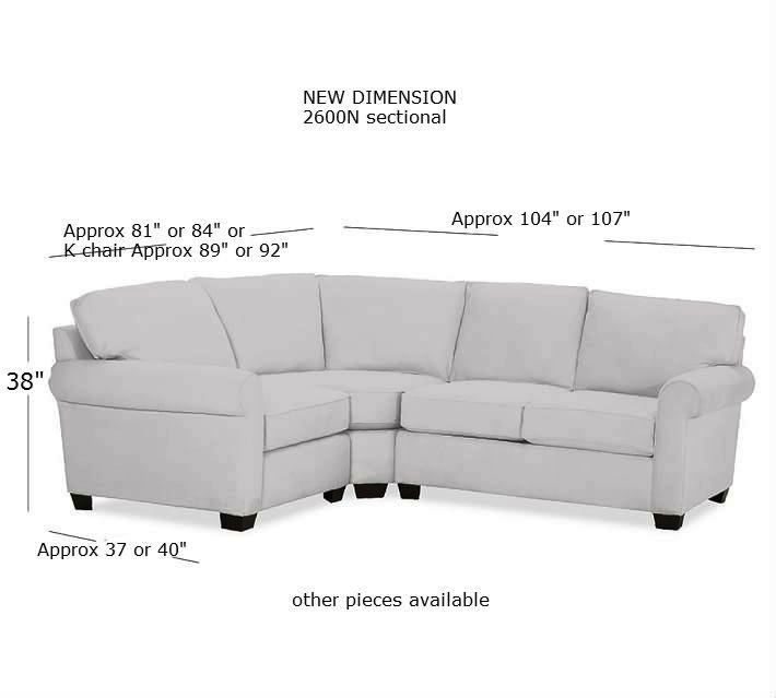 2600N sectional with measurements